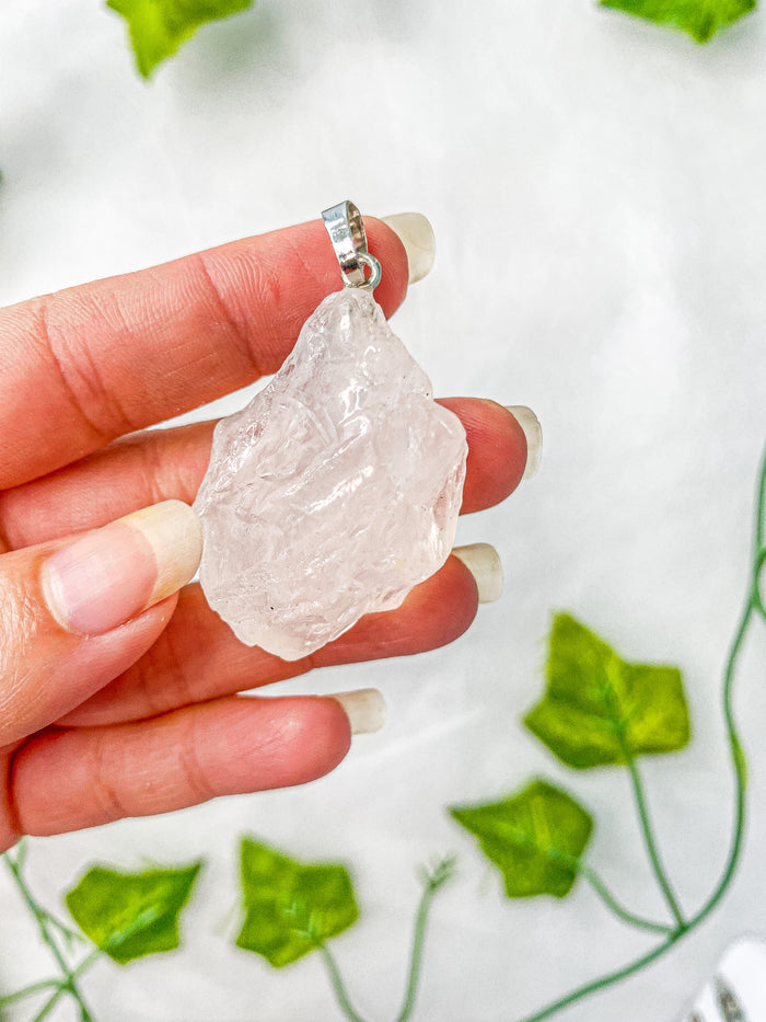 Raw Clear Quartz Pendant