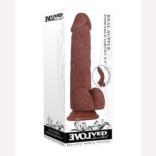 Real Supple Poseable Girthy 8.5 In Dark Intimates Adult Boutique