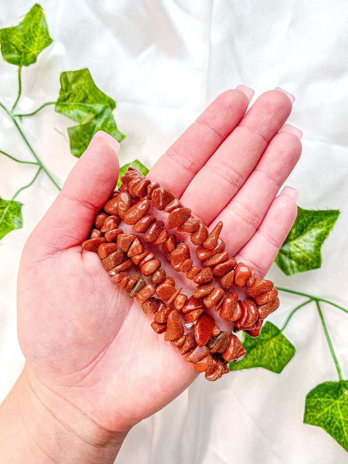 Red Goldstone Chip Bracelet