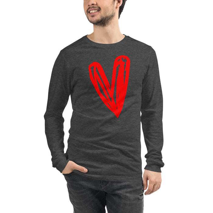 Red Heart Unisex Long Sleeve Tee - Bloom Seventy Seven