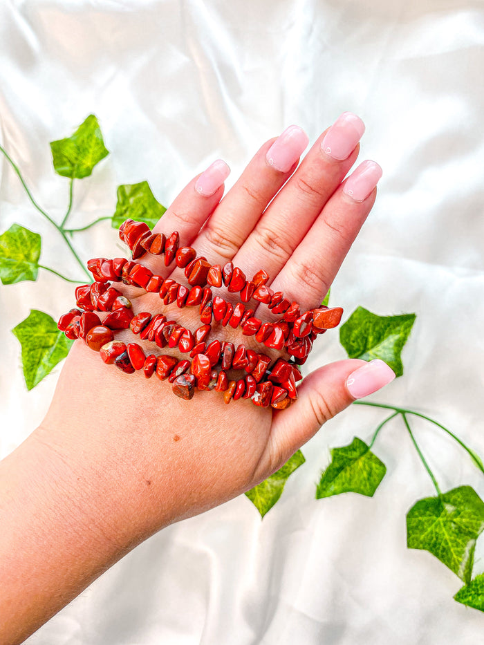 Red Jasper Chip Bracelet