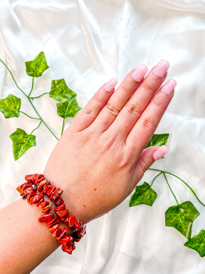 Red Jasper Chip Bracelet