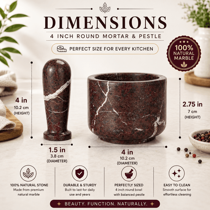 Red Zebra Mortar And Pestle
