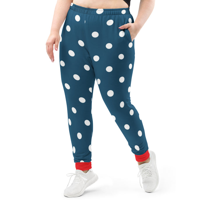 Retro Blue White Dots Women's Joggers
