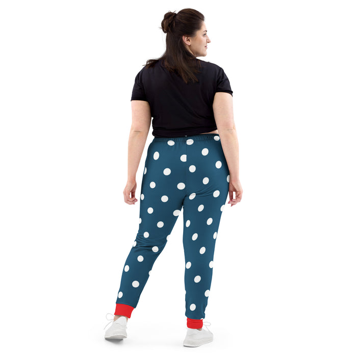 Retro Blue White Dots Women's Joggers