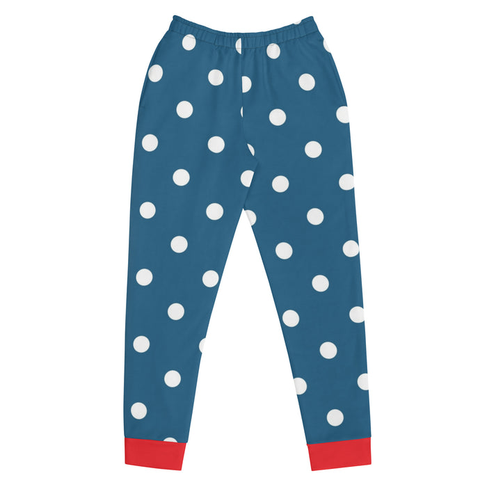 Retro Blue White Dots Women's Joggers