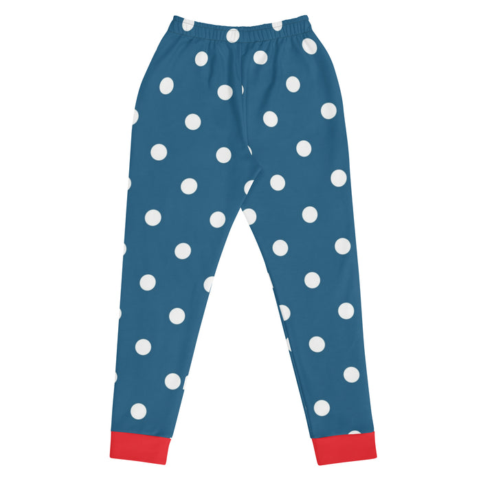 Retro Blue White Dots Women's Joggers