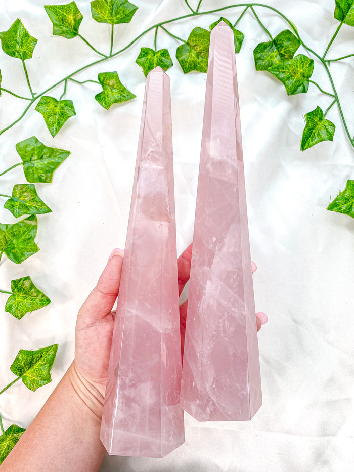 Rose Quartz Obelisk Statement Tower #3