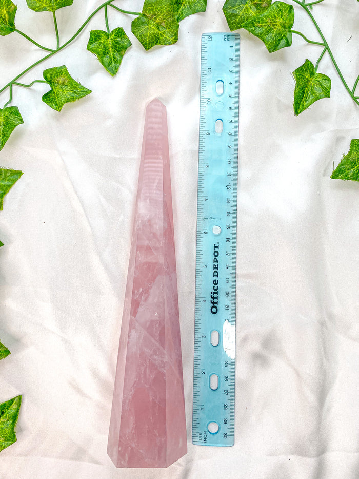 Rose Quartz Obelisk Statement Tower #3