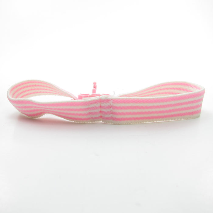 Pink and white striped elastic garter belt from Charmkins Rosie Raccoon set