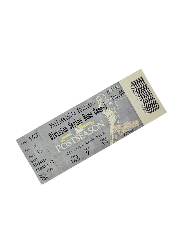 ROY HALLADAY PHILADELPHIA PHILLIES 2010 NO-HITTER TICKET DIVISION SERIES GAME 1 OCTOBER 6, 2010