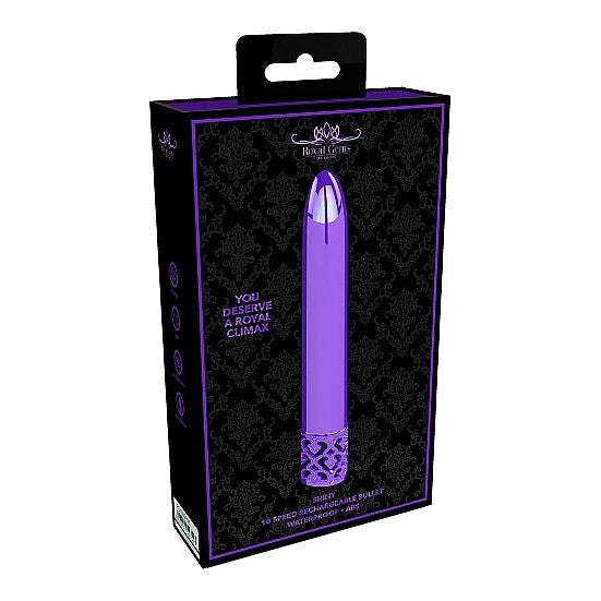 Royal Gems Shiny Purple Abs Bullet Rechargeable Intimates Adult Boutique