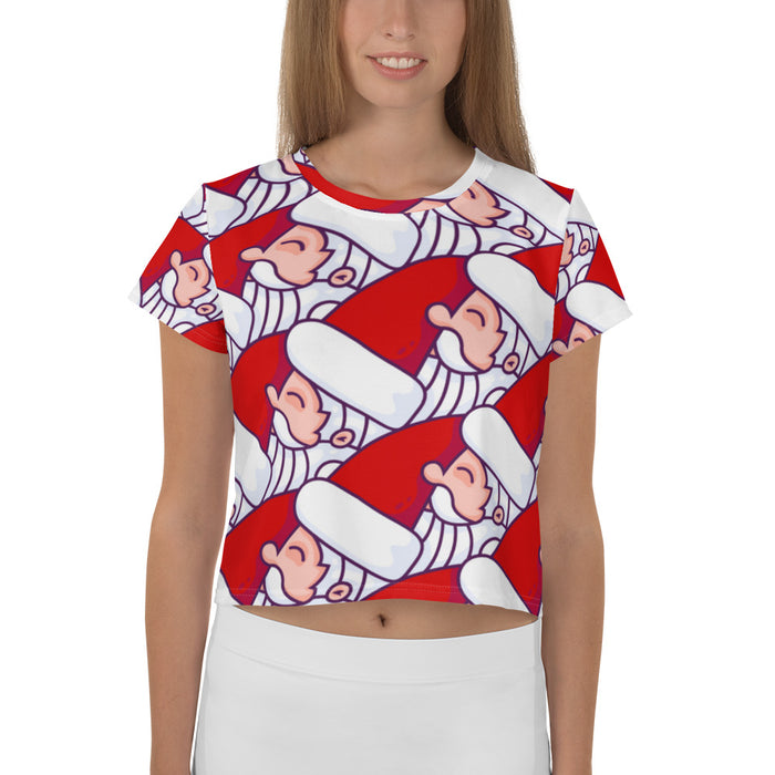 Santa Print Crop Tee - Bloom Seventy Seven