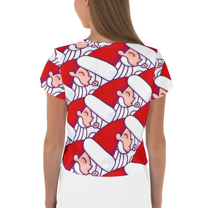 Santa Print Crop Tee - Bloom Seventy Seven