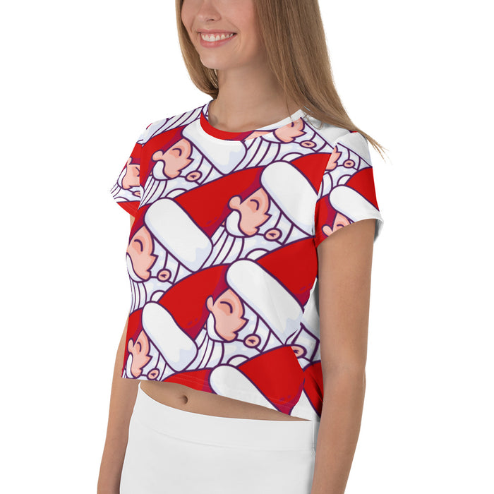 Santa Print Crop Tee - Bloom Seventy Seven
