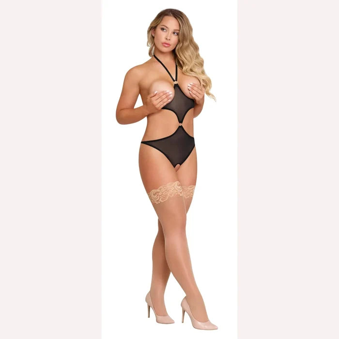 Sassy Cupless & Crotchless Teddy Black S/m Intimates Adult Boutique