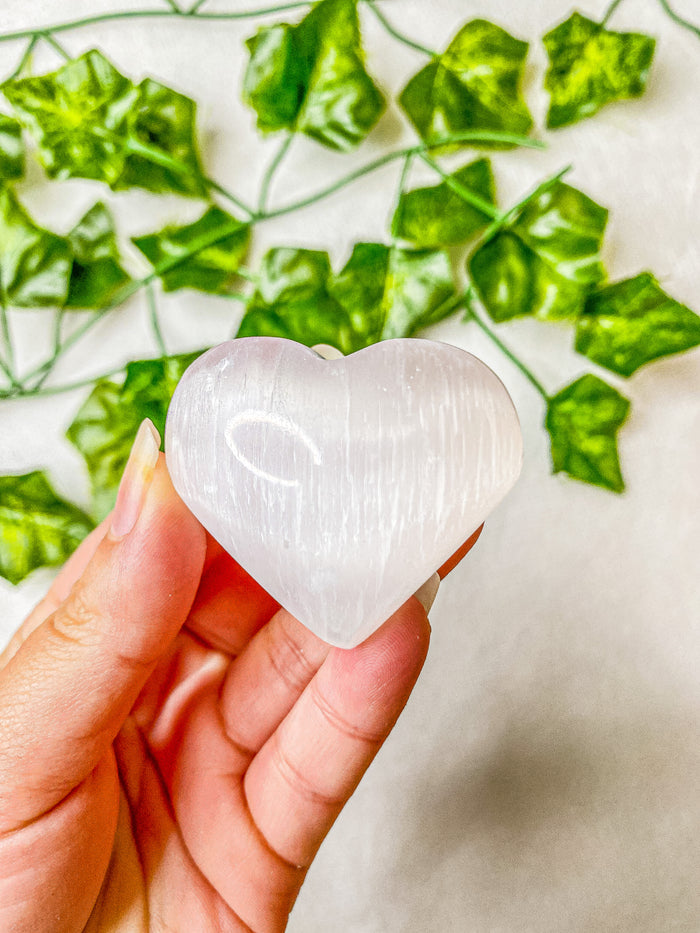 Satin Spar Selenite Heart
