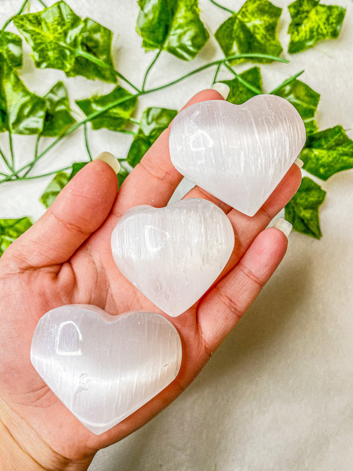 Satin Spar Selenite Heart