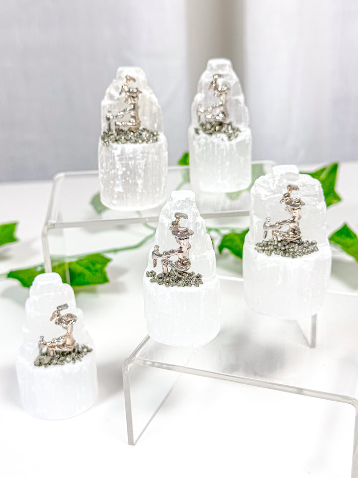 Satin Spar Selenite Tower Pyrite Miner (S3)