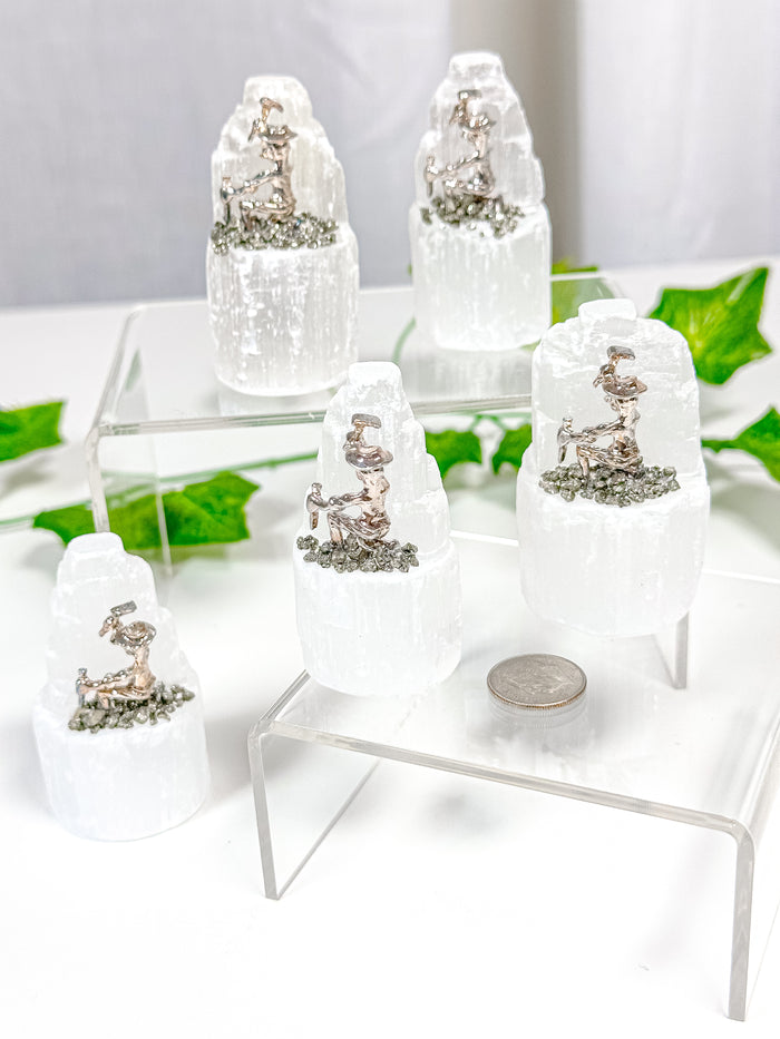 Satin Spar Selenite Tower Pyrite Miner (S3)