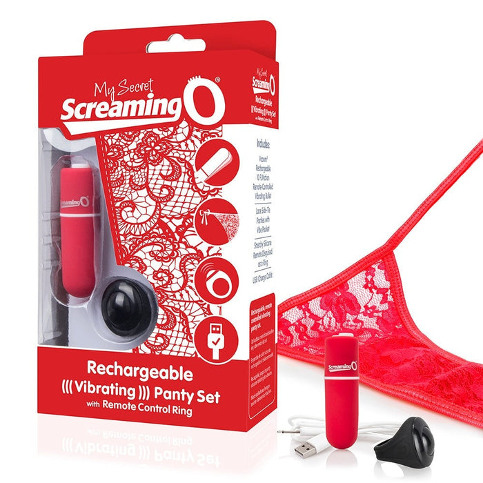Screaming O My Secret Charged Remote Control Panty Vibe Red Intimates Adult Boutique