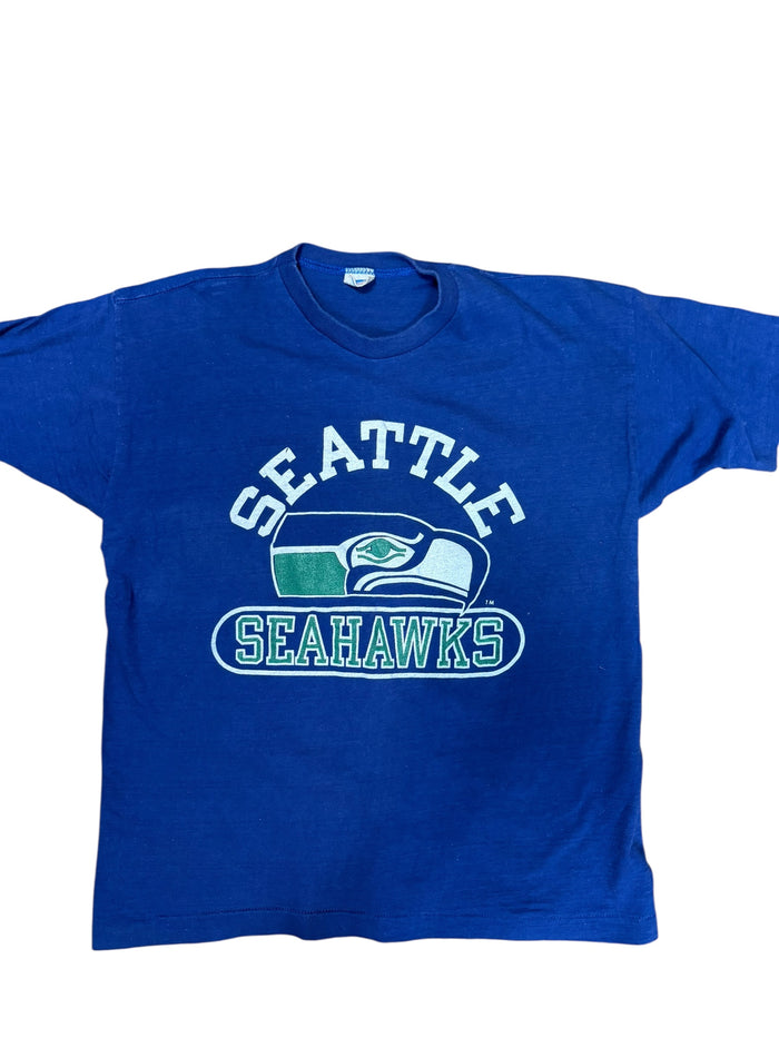 SEATTLE SEAHAWKS VINTAGE 1980'S NFL CHAMPION ADULT T-SHIRT LARGE