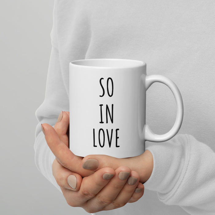 So In Love Holding Hands White Glossy Mug - Bloom Seventy Seven