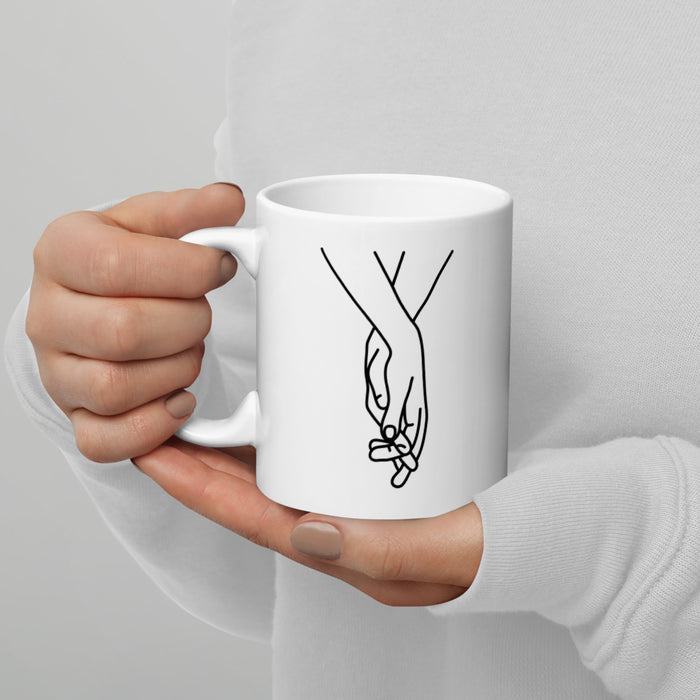 So In Love Holding Hands White Glossy Mug - Bloom Seventy Seven