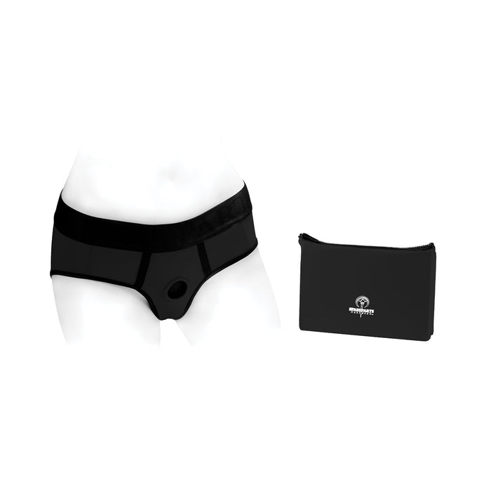 SpareParts Tomboi Harness Black-Black Nylon - XXS Intimates Adult Boutique