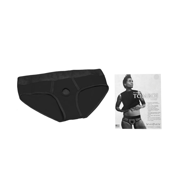 SpareParts Tomboi Harness Black-Black Nylon - XXS Intimates Adult Boutique