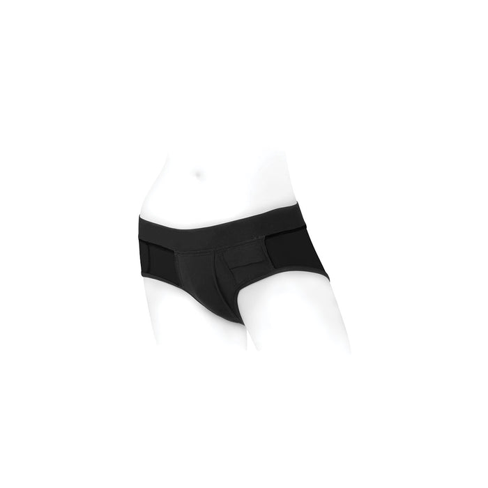 SpareParts Tomboi Harness Black-Black Nylon - XXS Intimates Adult Boutique