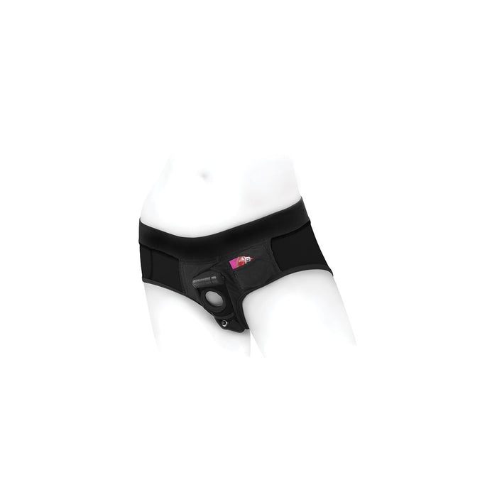 SpareParts Tomboi Harness Black-Black Nylon - XXS Intimates Adult Boutique