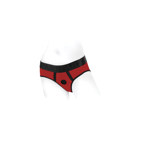 SpareParts Tomboi Harness Red-Black Nylon - 4X Intimates Adult Boutique