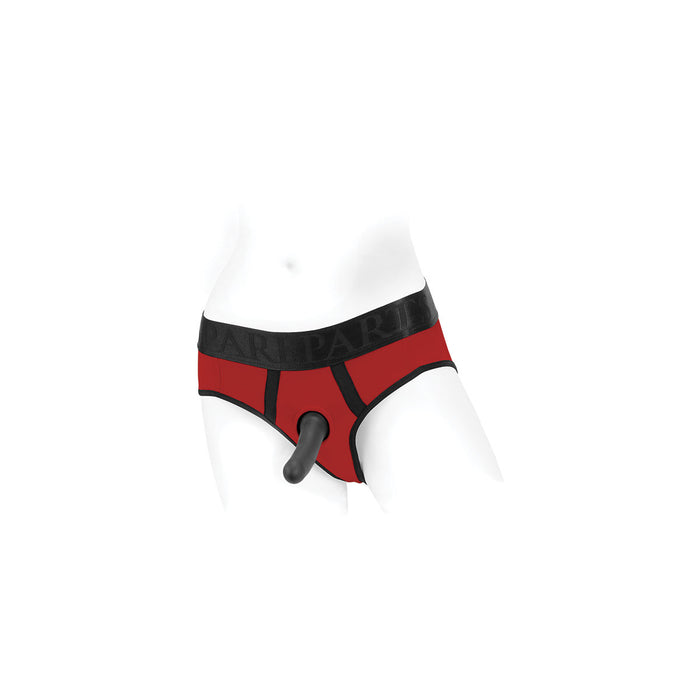 SpareParts Tomboi Harness Red-Black Nylon - 4X Intimates Adult Boutique