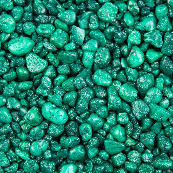 Close up photo of Green Gravel pebbles