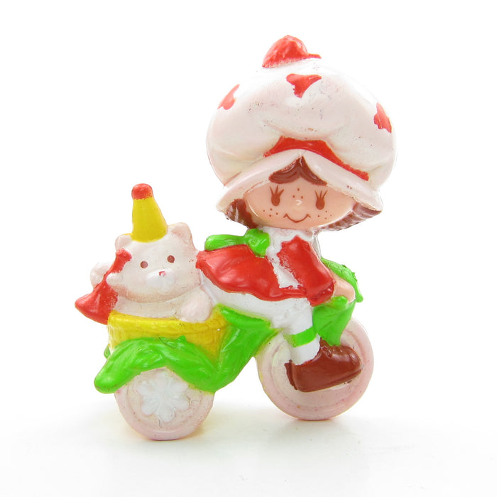 Vintage 1984 Strawberry Shortcake Riding a Tricycle miniature figurine