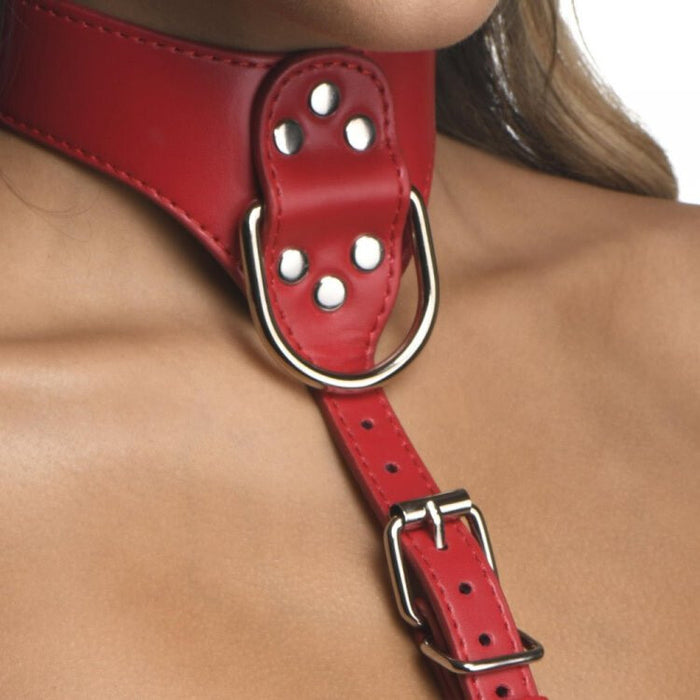 Strict Female Chest Harness M/l Red Intimates Adult Boutique
