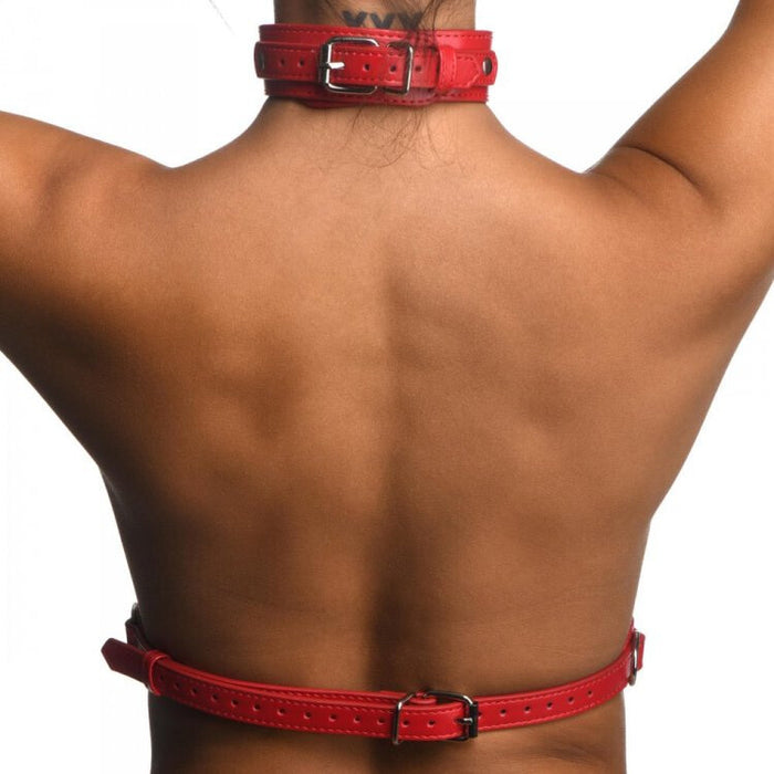 Strict Female Chest Harness M/l Red Intimates Adult Boutique