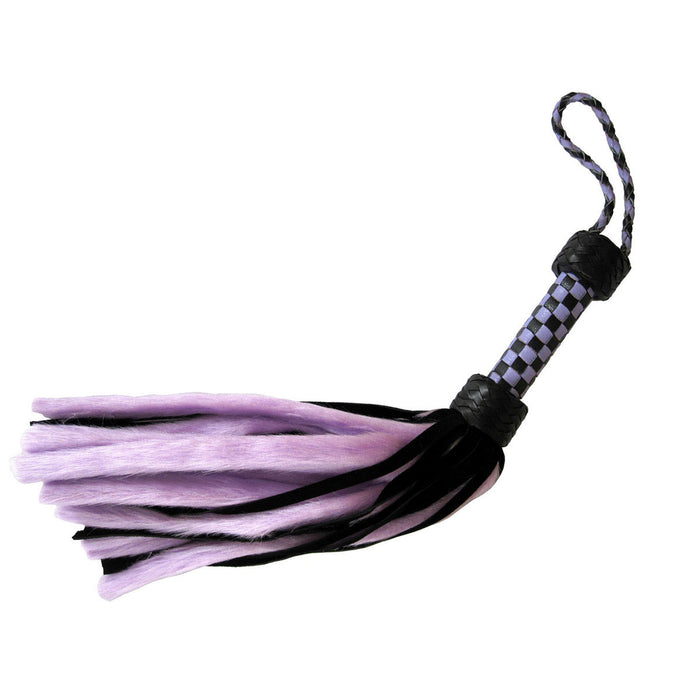 Suede and Fluff MINI Flogger - 18" - Purple-Black Intimates Adult Boutique