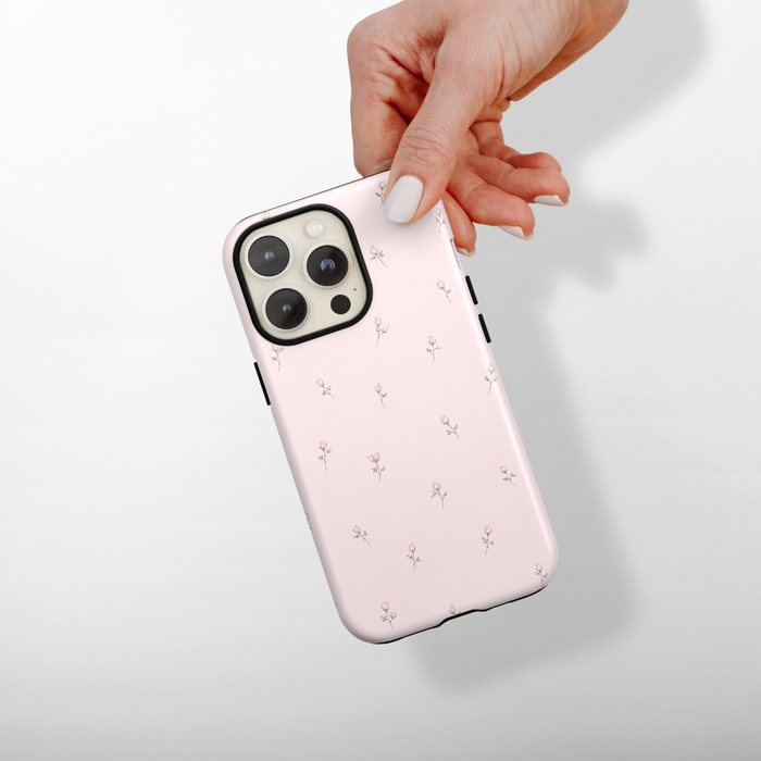 Pink Phone Case with flower design.