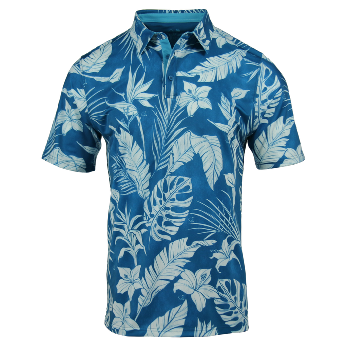 "Tropical Storm" - OGA Men's Polo - Teal Blue / White Mist