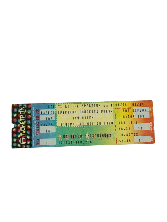 VAN HALEN VINTAGE 1980 PHILADELPHIA SPECTRUM TICKET 5/9/80