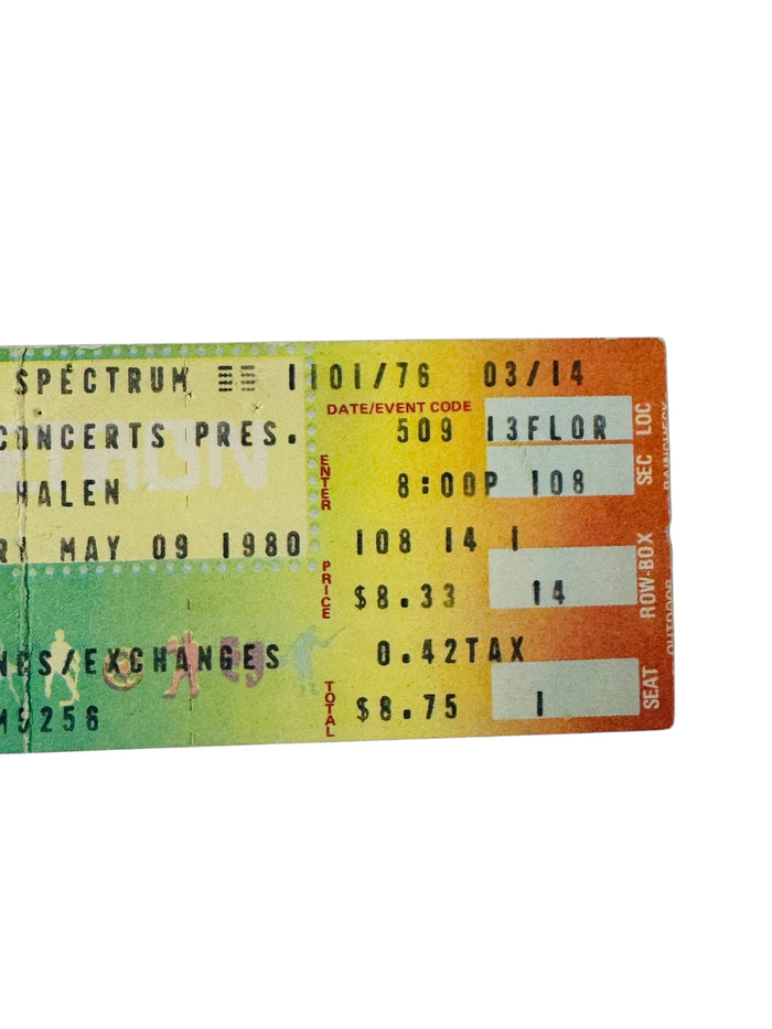 VAN HALEN VINTAGE 1980 PHILADELPHIA SPECTRUM TICKET 5/9/80