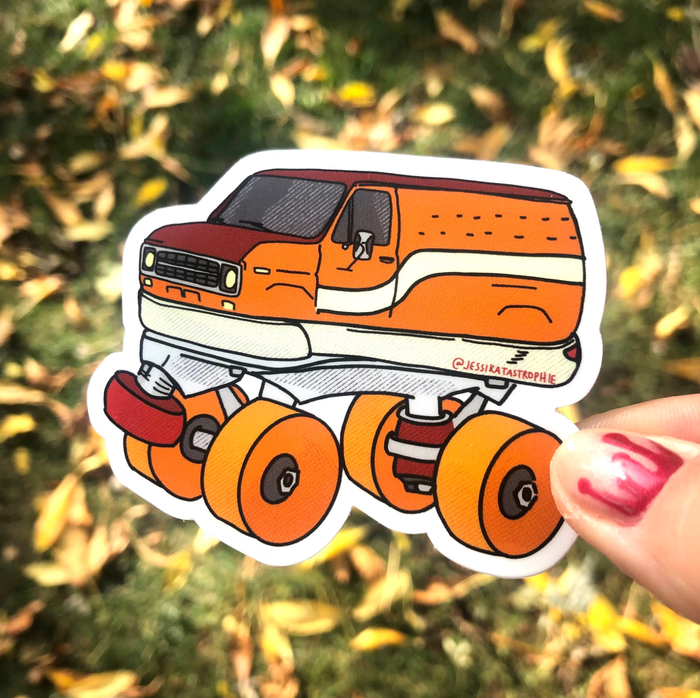 Vanlife Roller Skate Sticker - weatherproof