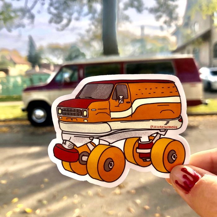 Vanlife Roller Skate Sticker - weatherproof