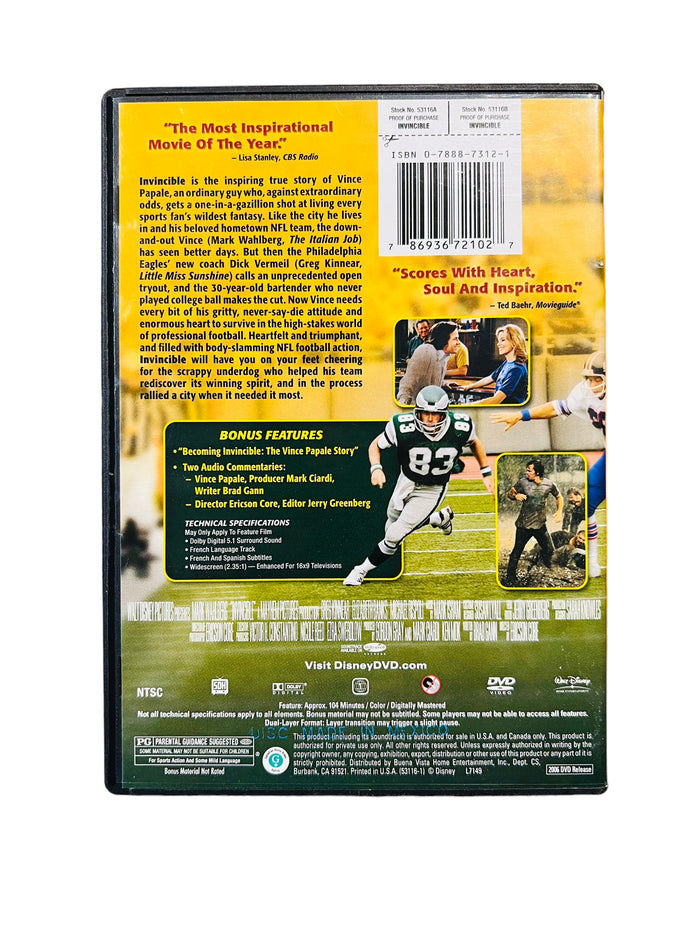 VINCE PAPALE PHILADELPHIA EAGLES INVINCIBLE MOVIE SIGNED DVD