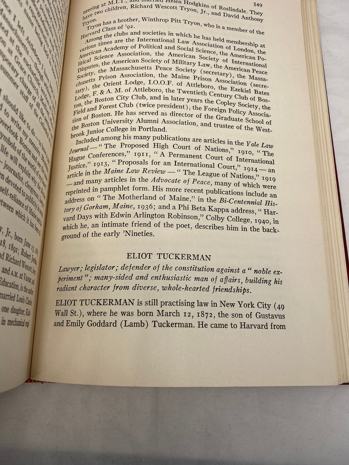 Vintage Book, Harvard College Class of 1894 Fiftieth Anniversary Report 1894-1944 at Duckwells