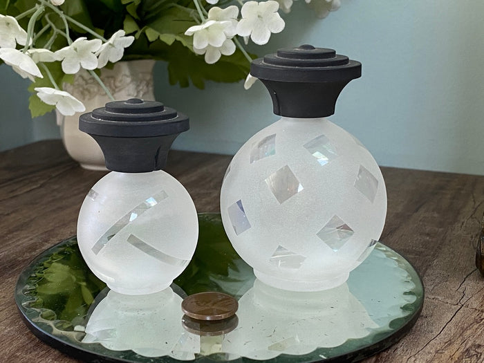 Vintage Glass Perfume Bottles, 1980s Deco Revival at Duckwells