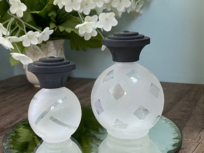 Vintage Glass Perfume Bottles, 1980s Deco Revival at Duckwells