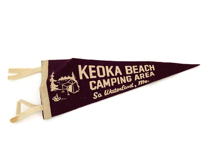 Vintage Keoka Beach Camping Area Maine Pennant at Duckwells